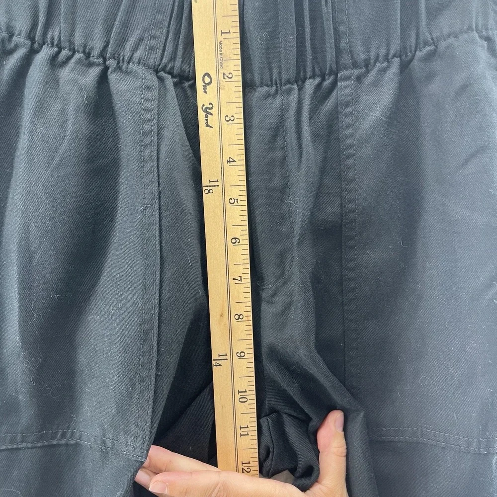Banana‎ Republic Pants Women's Small Linen Blend Black Tapered Coastal Chic